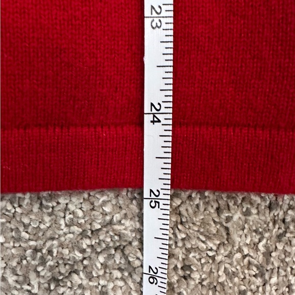 Lands End Sweater 100% Cashmere Vibrant Red Short Sleeve Womens M Preppy Classic - Picture 6 of 8